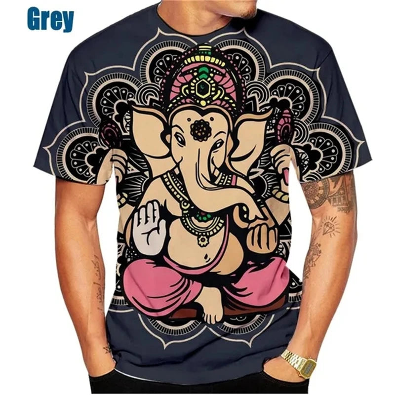 Hindu Ganesha 3D Print T-Shirts Men Women Fashion Streetwear Short Sleeve T Shirt Oversized Harajuku Male Tees Tops Man Clothing