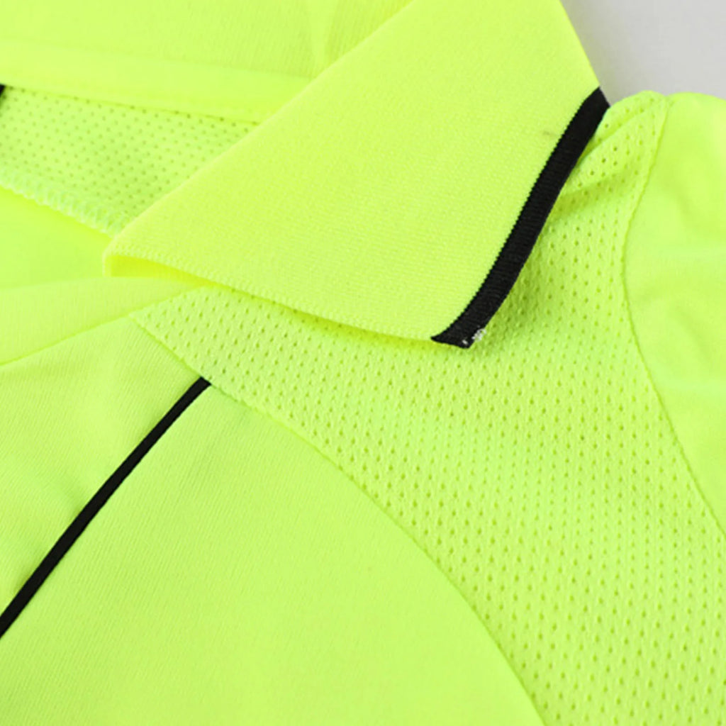 Mens Soccer Jersey Referee Outfit Football Match Uniform Tracksuit Turn-Down Collar Short Sleeve Pockets T-shirt with Shorts