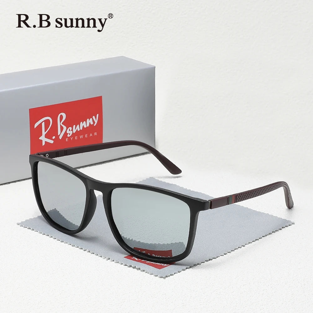 Classic Rectangle Sunglasses For Men Women Driving Fishing UV400 Protection Eyewear Polarized Fashion Glasses