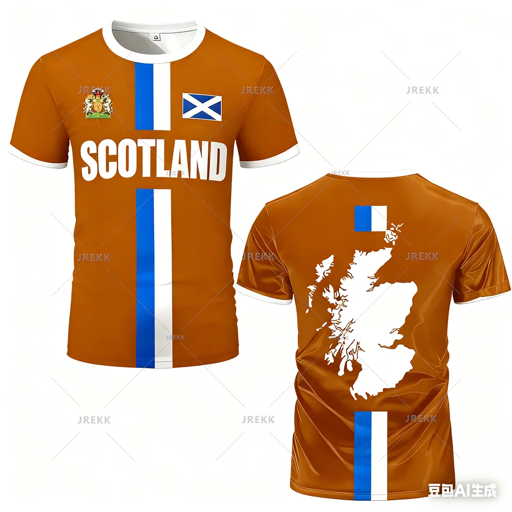 Fashion Scotland Flag Football Jersey 2026 Casual Maillot Football Mens Sports Jersey Loose O Neck Quick Dry Breathable Tee Tops