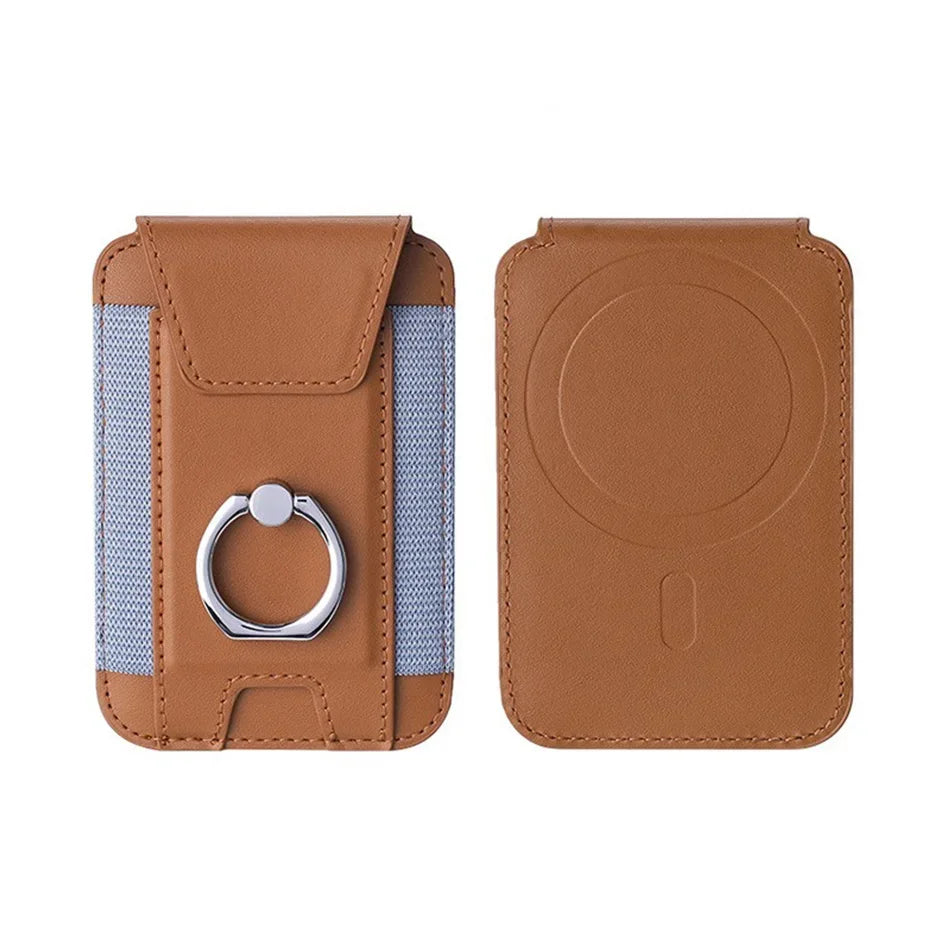 Magnetic Phone Case Slim Wallet Pu Leather Ring Phone Stand Men Women Magnet Credit Card Holder for Iphone 12 13 14 15 16 Pro