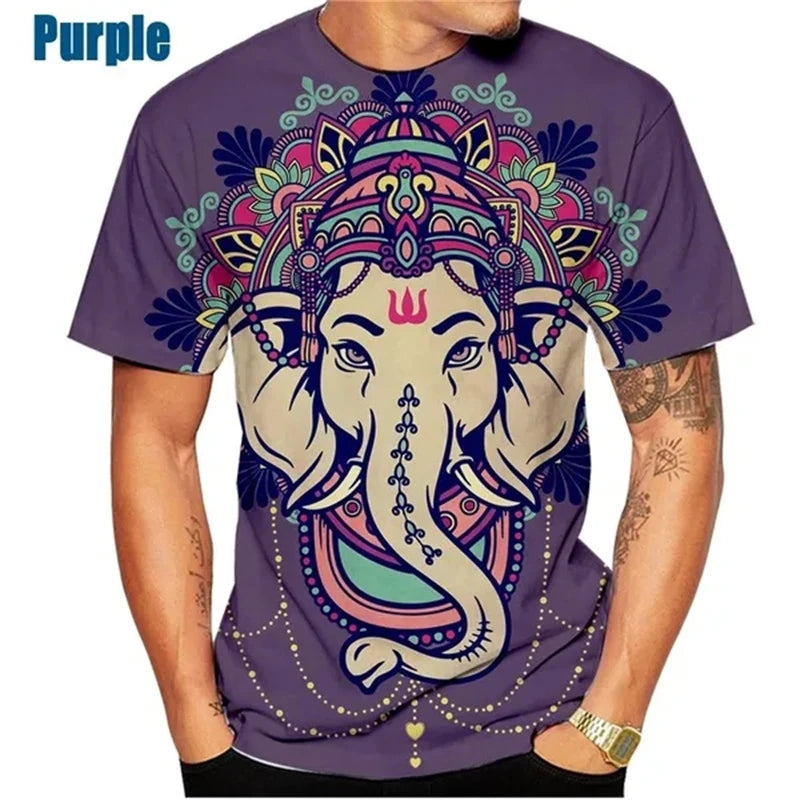 Hindu Ganesha 3D Print T-Shirts Men Women Fashion Streetwear Short Sleeve T Shirt Oversized Harajuku Male Tees Tops Man Clothing