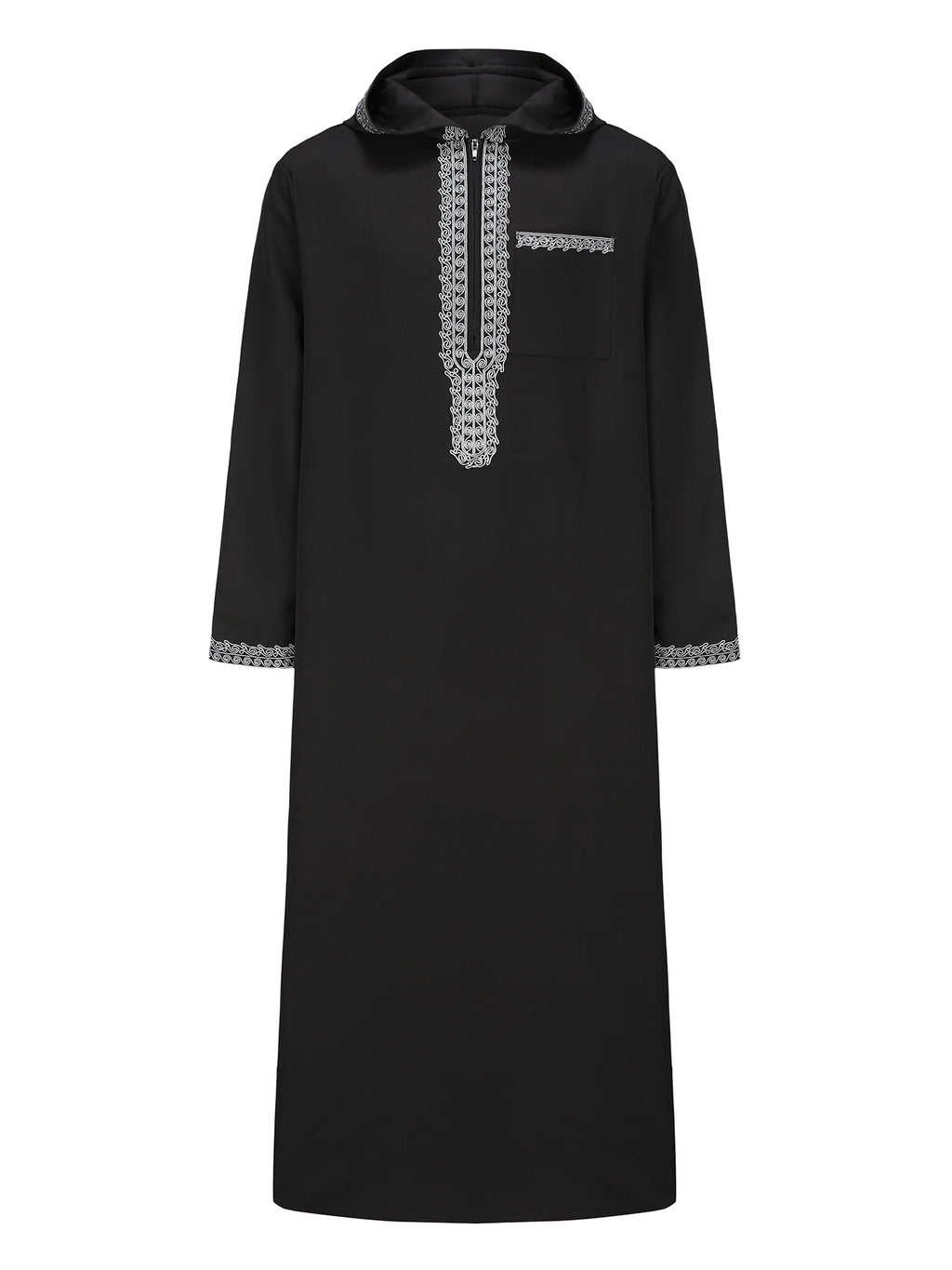 New Moroccan thobe long-sleeved embroidered hood design Muslim man abaya Islamic loose man
