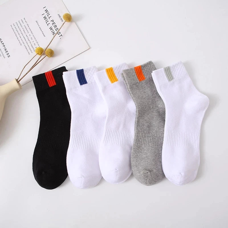 10pcs=5 Pairs Comfort Cotton Men's Socks High Quality Sport Breathable Summer Autumn Socks Long Sock For Mens Calcetines Sokken