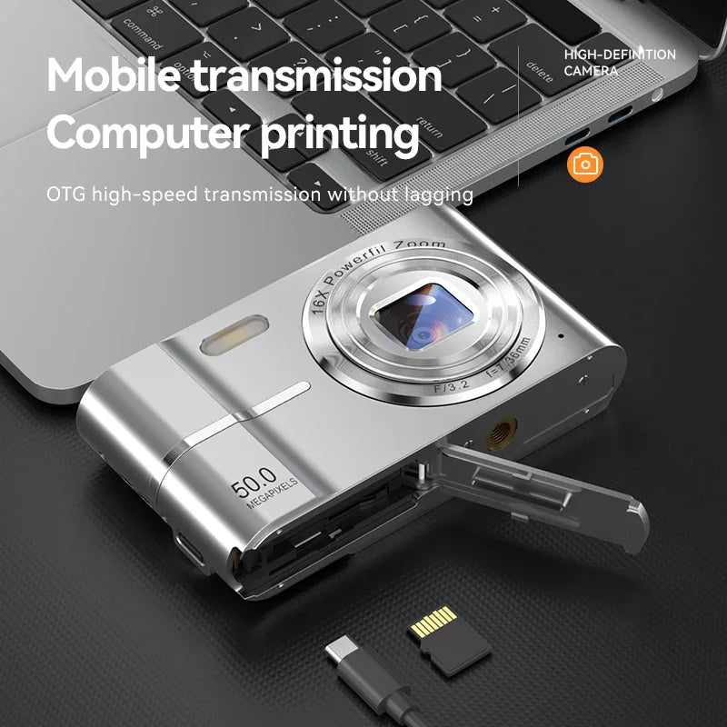 4K Digital Camera 50MP 16X Student Camera Outdoor Anti-Shake Digital Video Camera Flash Video Recorder Small Video Camera