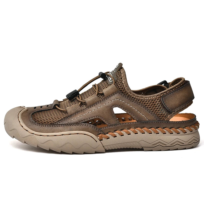 New Mens Sandals Summer Breathable Mesh Sandals Men Outdoor Casual Lightweight Beach Sandals Fashion Men Shoes Large Size 38-46