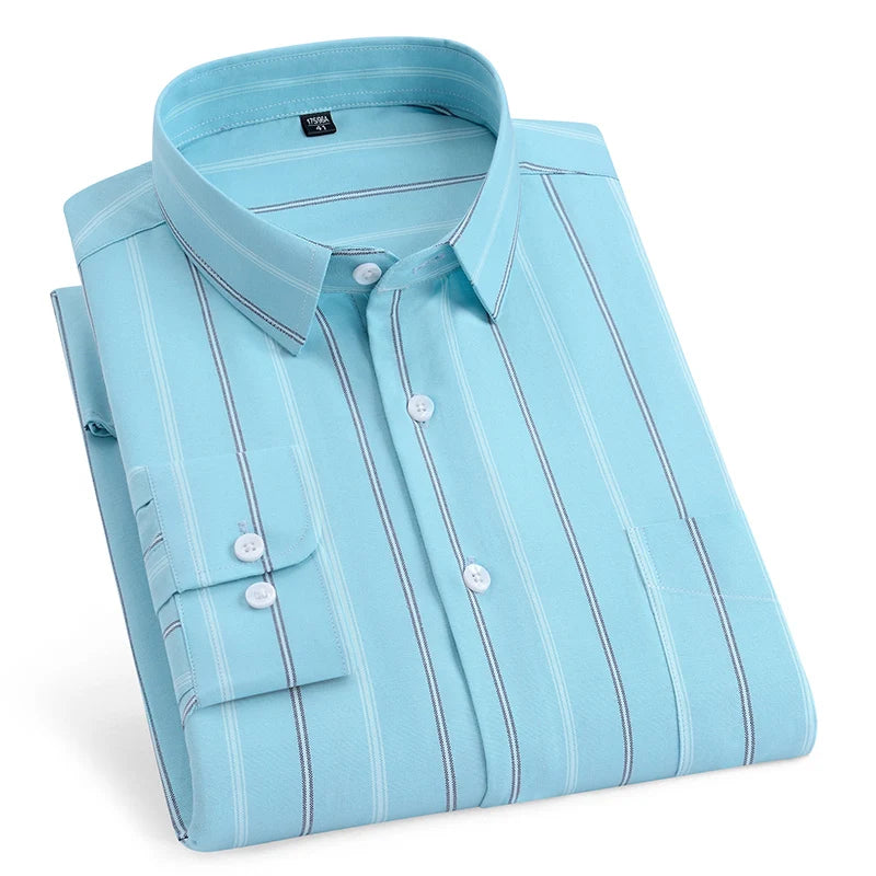 Oversize Long Sleeve Casual Shirts For Man 11XL For 150KGS 100% Cotton Oxford Plaid Business Blouse Daily Top Clothing New Style