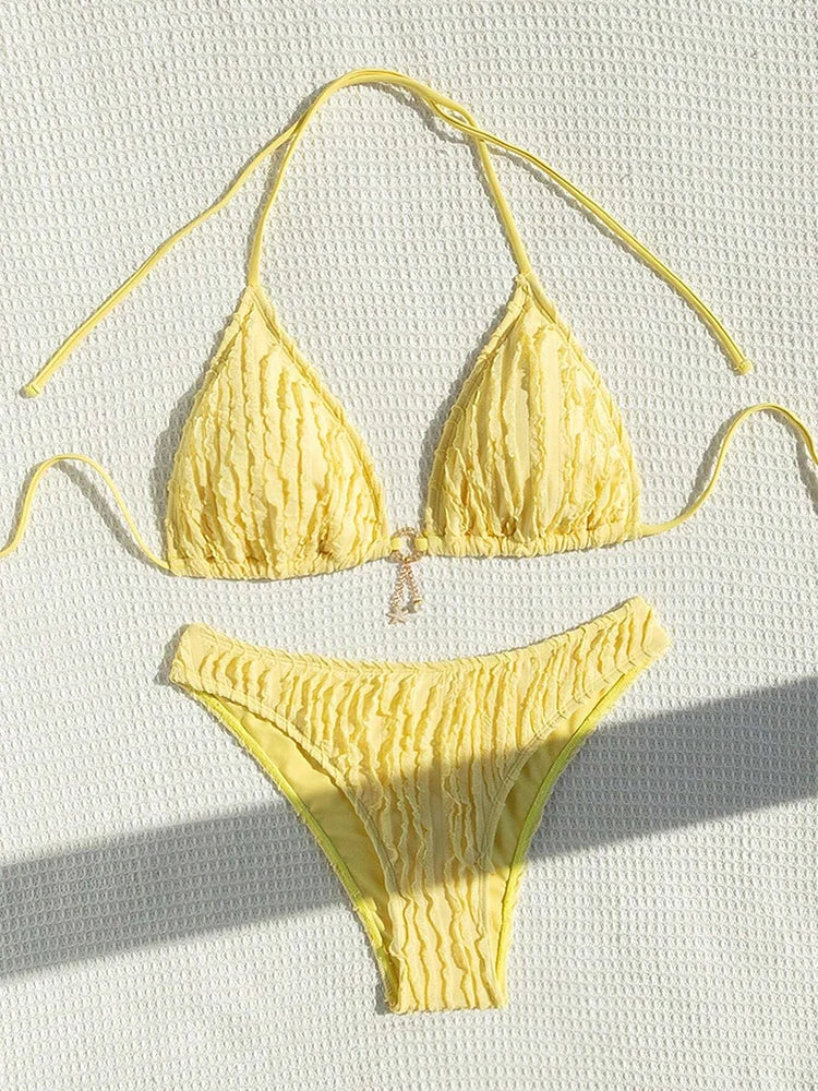 Sexy Bikinis Sets Two-piece Women's Swimsuit Ruffled Halter Neck Bikini 2026 Female Swimwear for Woman Beach Wear Bathing Suit