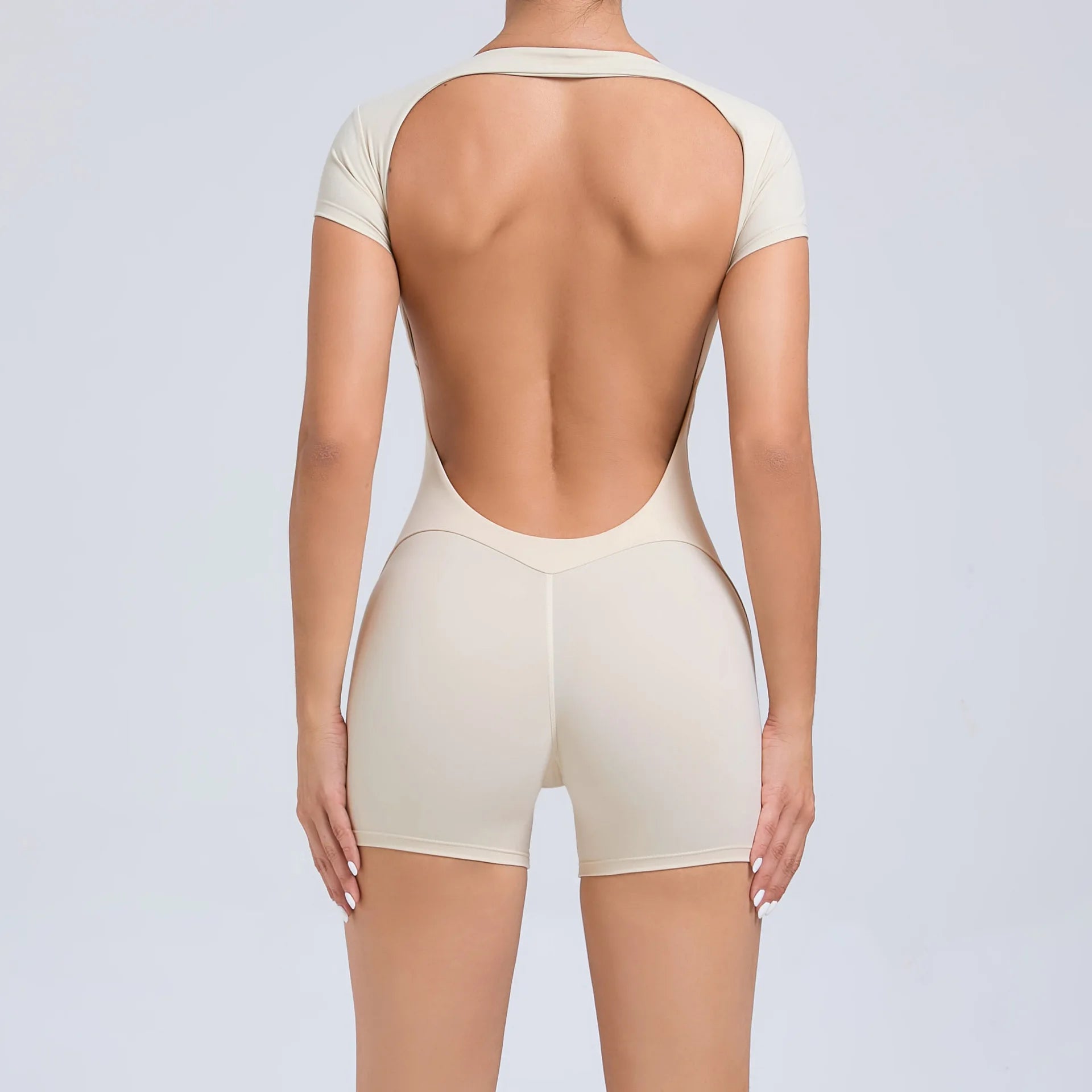 New Yoga shorts Jumpsuit OPEN BACK TEE BODYSUIT Tight Fitting Hip Lifting Exercise Fitness Clothing Breathable Cycling Jersey