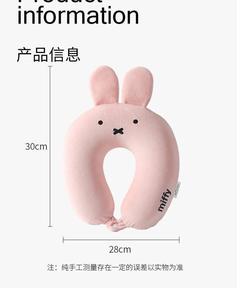 Cartoon Miffys U Pillow Cute Rabbit Memory Foam Neck Pillow Office Airplane Car Pillow Sofa Cushion Decoration Birthday Gifts