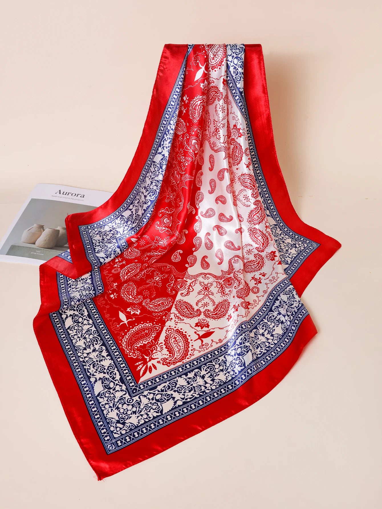 90*90cm Hair Scarf Women Fashion Designer Beautiful Flowers Foulard Soft Satin Shawl Kerchief Square Silk Scarfs Neck Headscarf