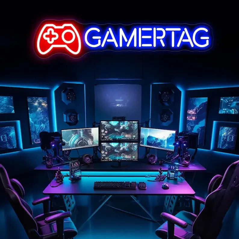 Custom Gamer Neon Sign Gamer Tag Sign Game Room Decor Gaming Wall Art Gaming Led Light Gift for Boyfriend Father Day Gift