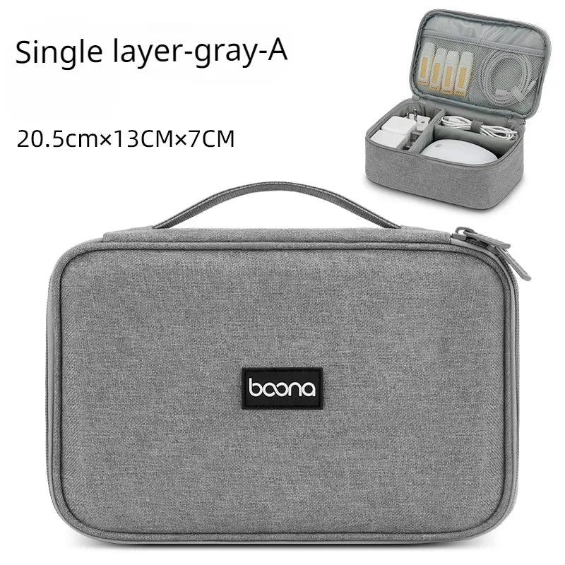 Large Capacity Travel USB Gadget Cable Bag Headphone Storage Box Data Cable Storage Bag Hard Disk Charger Power Bank Organizer