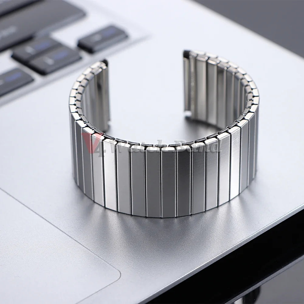 14mm 16mm 18mm 20mm 22mm Stainless Steel Elastic Stretch Strap Watch Band Accessories Bracelet Metal Expansion Strap Wristband