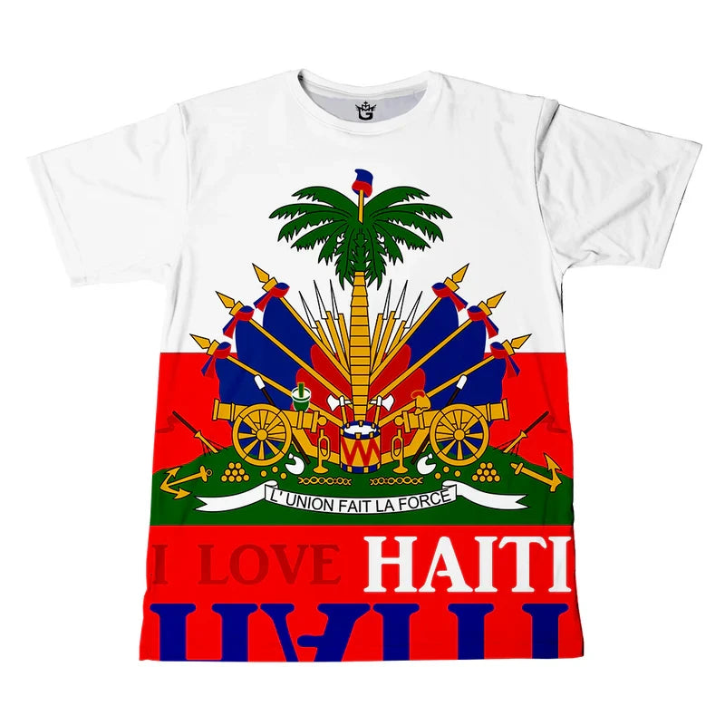 Haiti Flag 3D Print sport Quickdry Breatha Men WomenTShirt Outdoor Street Casual Fashion Retro Y2K  Parentchild Short Sleeve Top