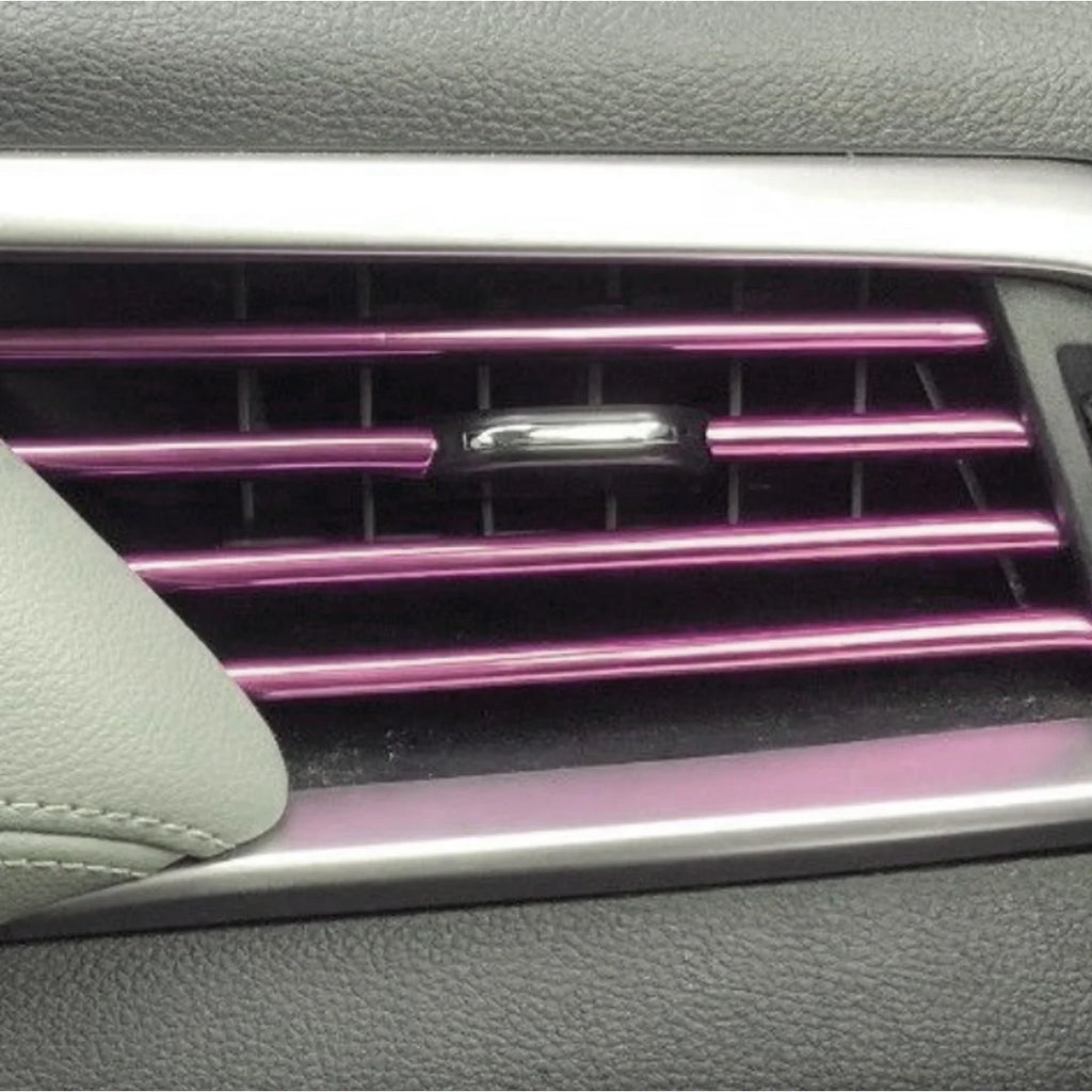 10PCS 20CM Car Air Outlet Decorative Strip Pvc Car Air Conditioning Vent Decorative Strip Interior Diy Bendable Decorative Strip