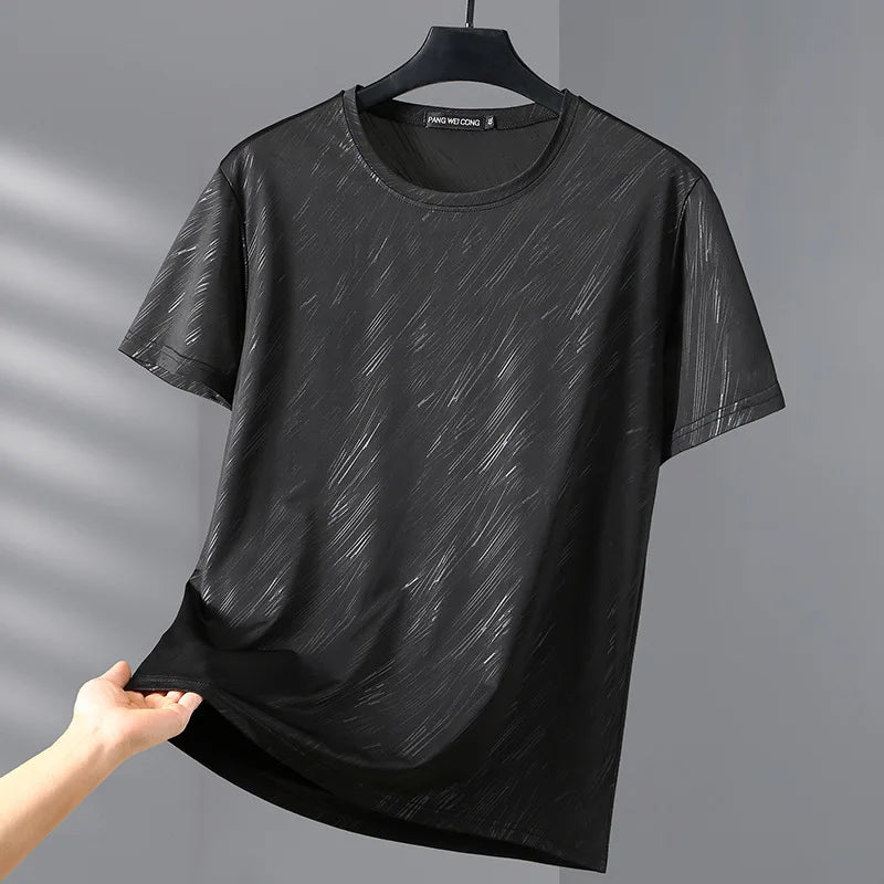12XL 10XL Plus Size T-shirt Men Summer Cool Short Sleeve T Shirts Big Size Tops Tees Male Casual Stretch Tshirt 12XL
