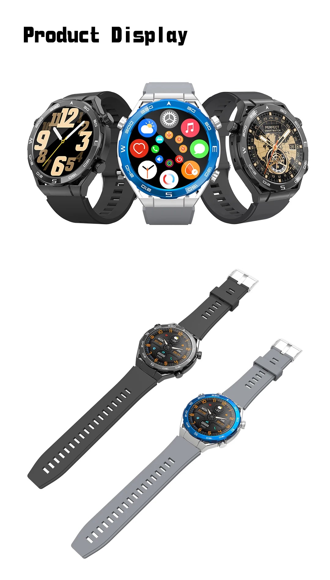 Smart Watch for Men Women Outdoor Activities Fitness Tracker Heart Rate Monitor Calorie Step Counter Sport Watch Music Play
