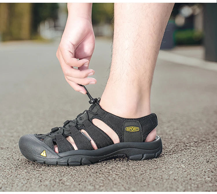 Fashion Men's Casual Mesh Outdoor Beach Sandals Light Breathable Shoe for Men Anti-slip Waterproof Sandal Man Comfortable Shoes