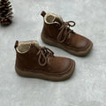 Johnature Retro Genuine Leather Short Boots 2026 Autumn/winter New Wide Toe Lace Up Cowhide Soft Sole Women's Boots