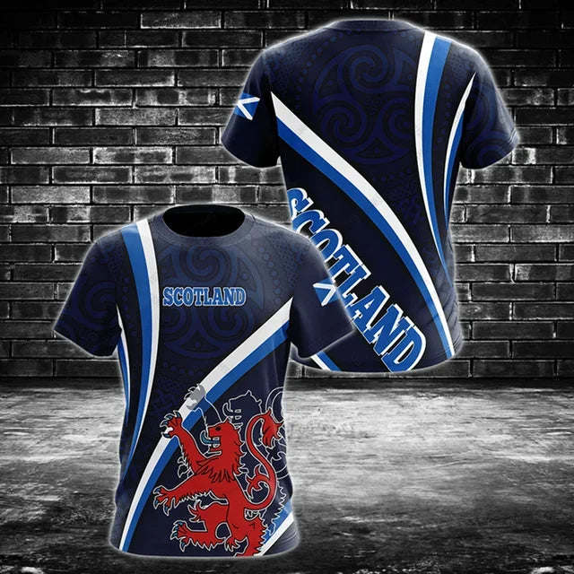 Scotland Symbol Customize Graphic T-shirts Summer Unisex Oversized Tees Casual Short Sleeve Tops Adults and Kids Sportswear