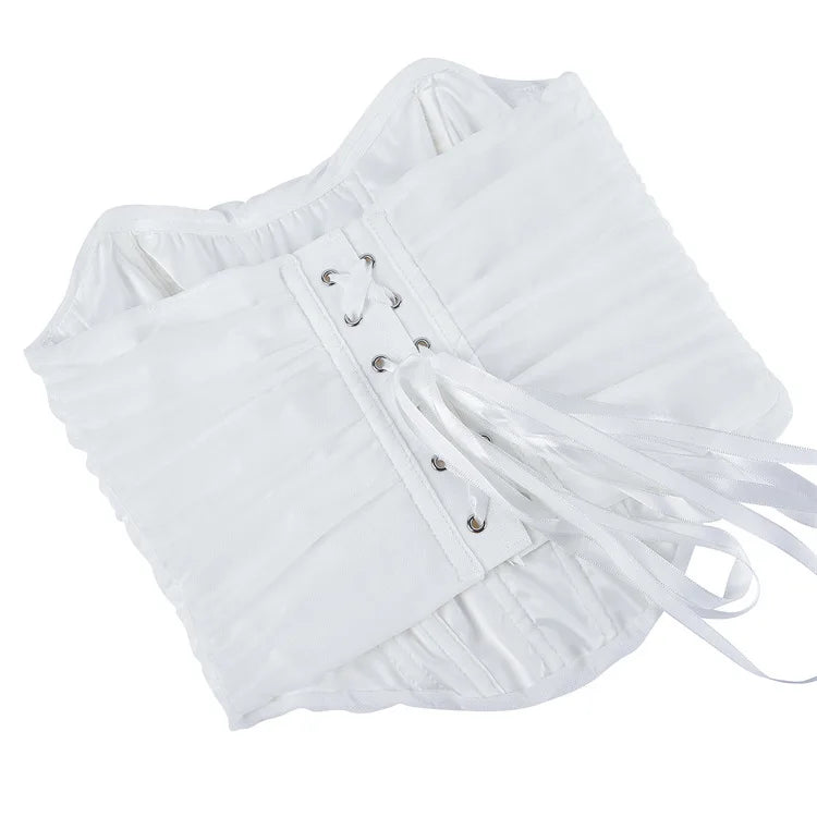 Women's Corset Crop Tops Summer Breathable Mesh Sleeveless Off Shoulder Bustier Skinny Fit Casual Tanks