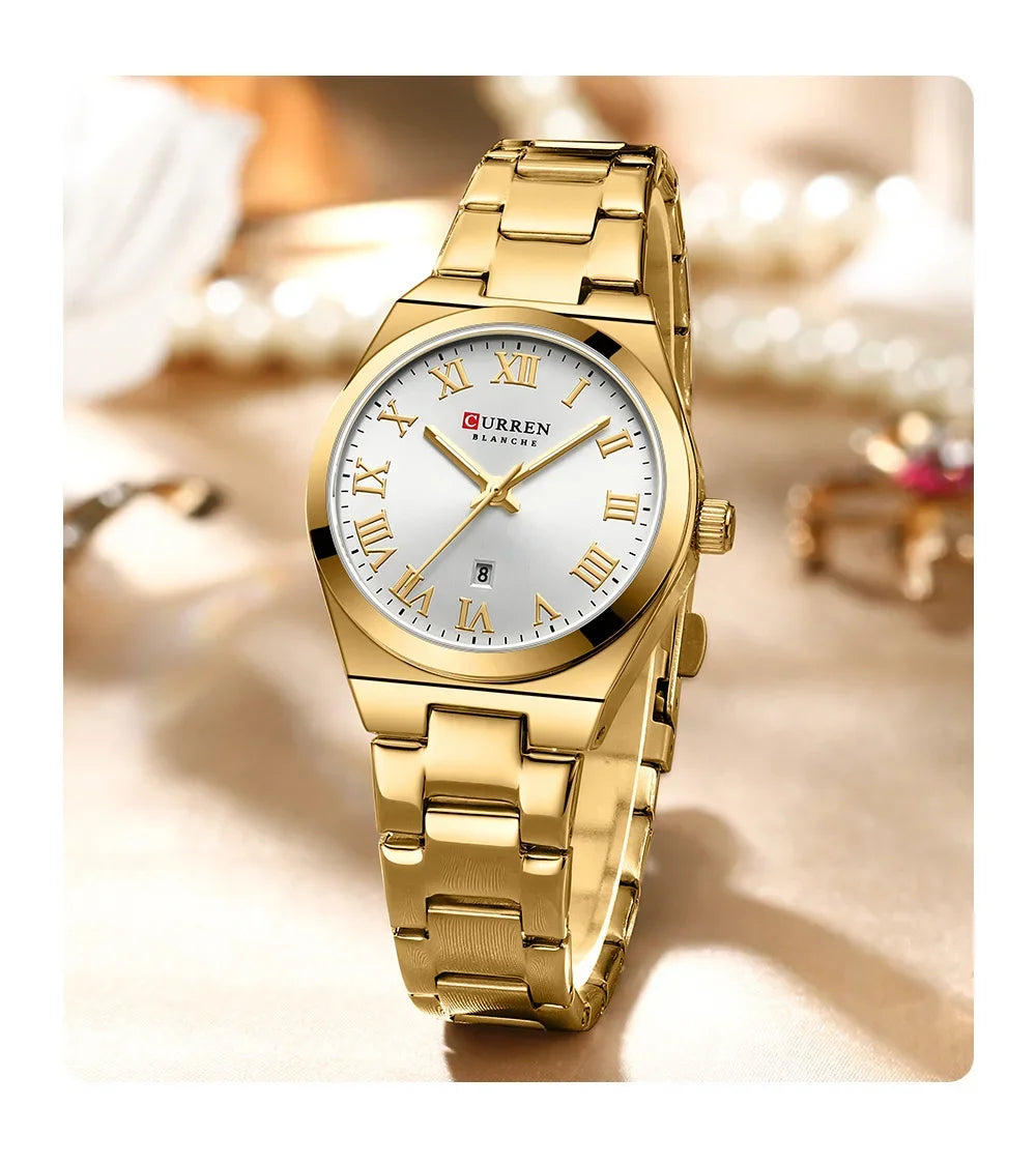 Women Small Face Watch,Stainless Steel Watch Women,Womens Watch with Calendar,Lady Analog Quartz Watch,Ladies Waterproof Watch