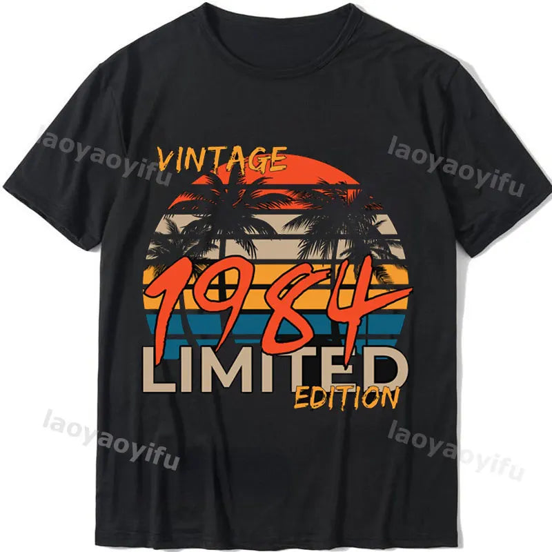 2024 Unisex Summer Tops Tshirt Vintage 1984 Classics Tshire Streetwear Printed T-shirt Top  Retro Style Tshirt