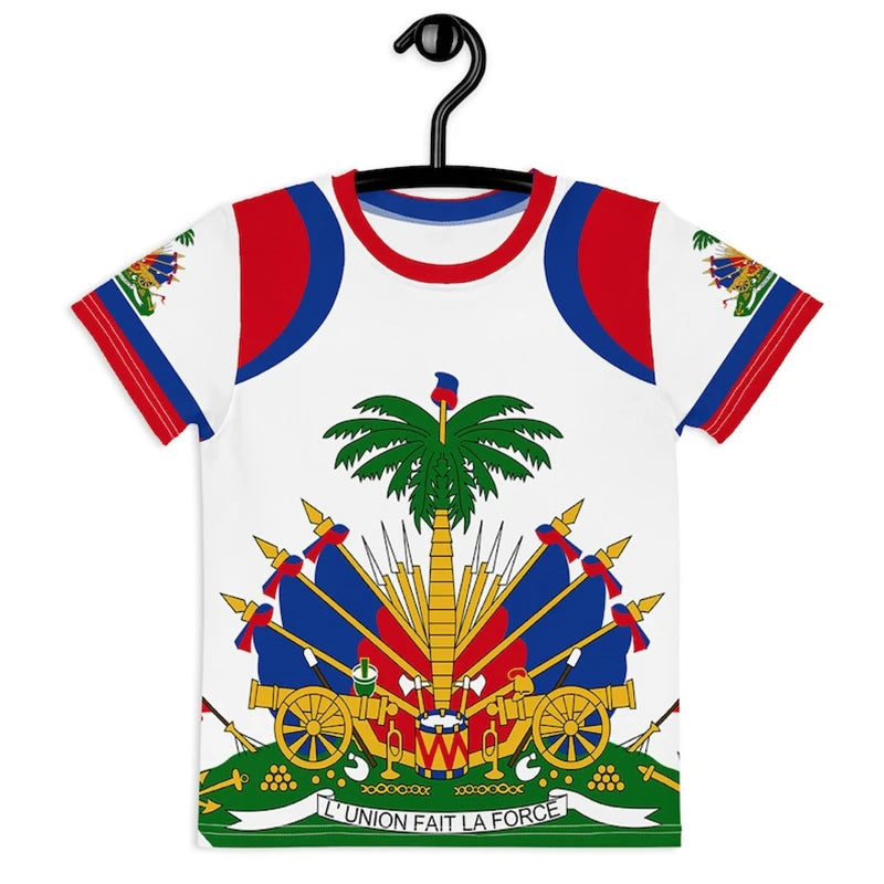 Haiti Flag 3D Print sport Quickdry Breatha Men WomenTShirt Outdoor Street Casual Fashion Retro Y2K  Parentchild Short Sleeve Top