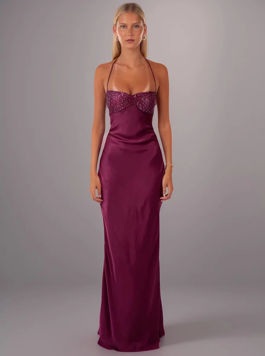 Dresses 2025 Woman Sexy Tube Top Sequin Vestidos Solid Color Backless Strappy Hip Evening Dress Temperament Elegant Simple Style