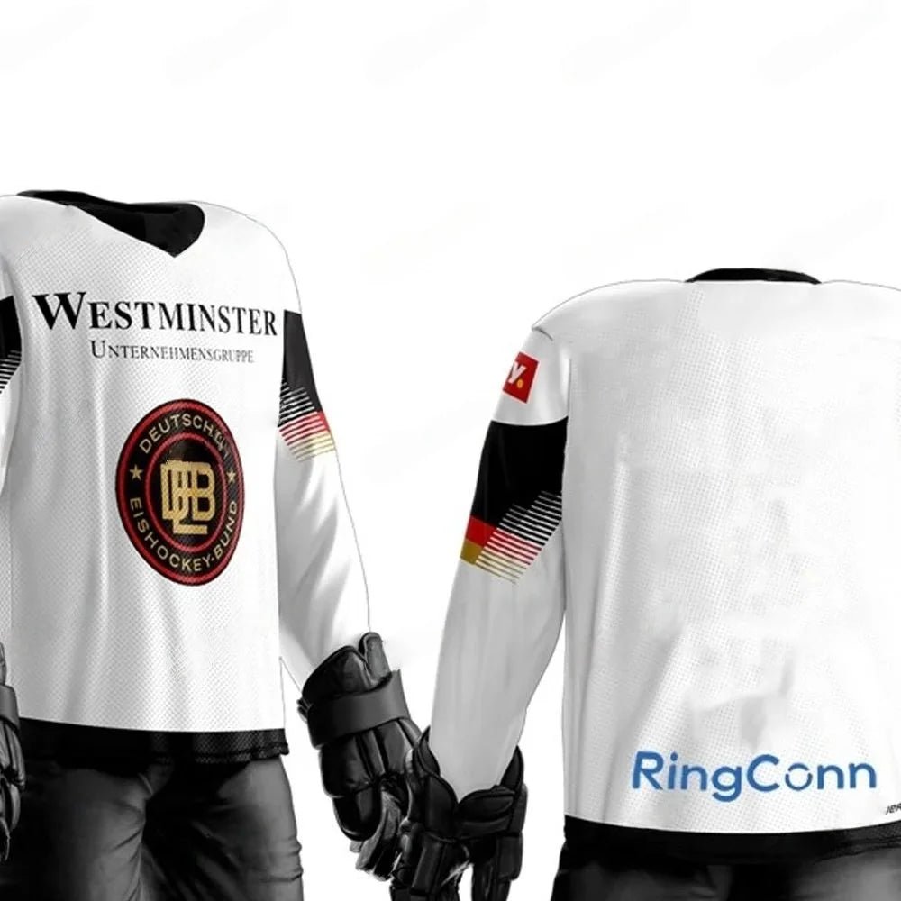 Germany Hockey National Team Jersey 2026 New Arrival DEL Crew Neck Long Sleeve 3D Printed T-Shirt Home Away Adult KIDS Unisex
