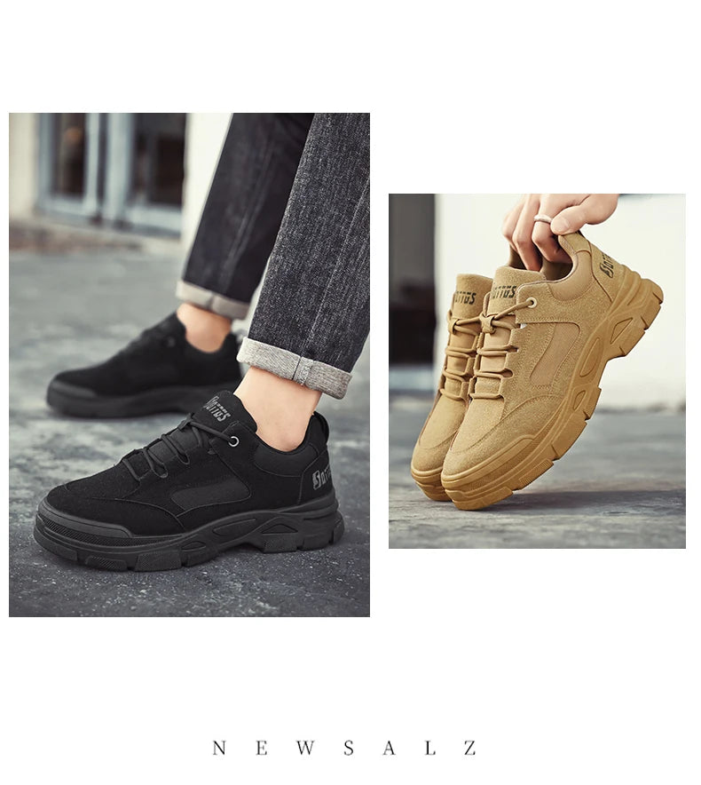 Hiking Shoes Sporty Simple Comfortable Men's Spring New Breathable Anti Slip Wear Breathable Fashionable Trendy Board Shoes