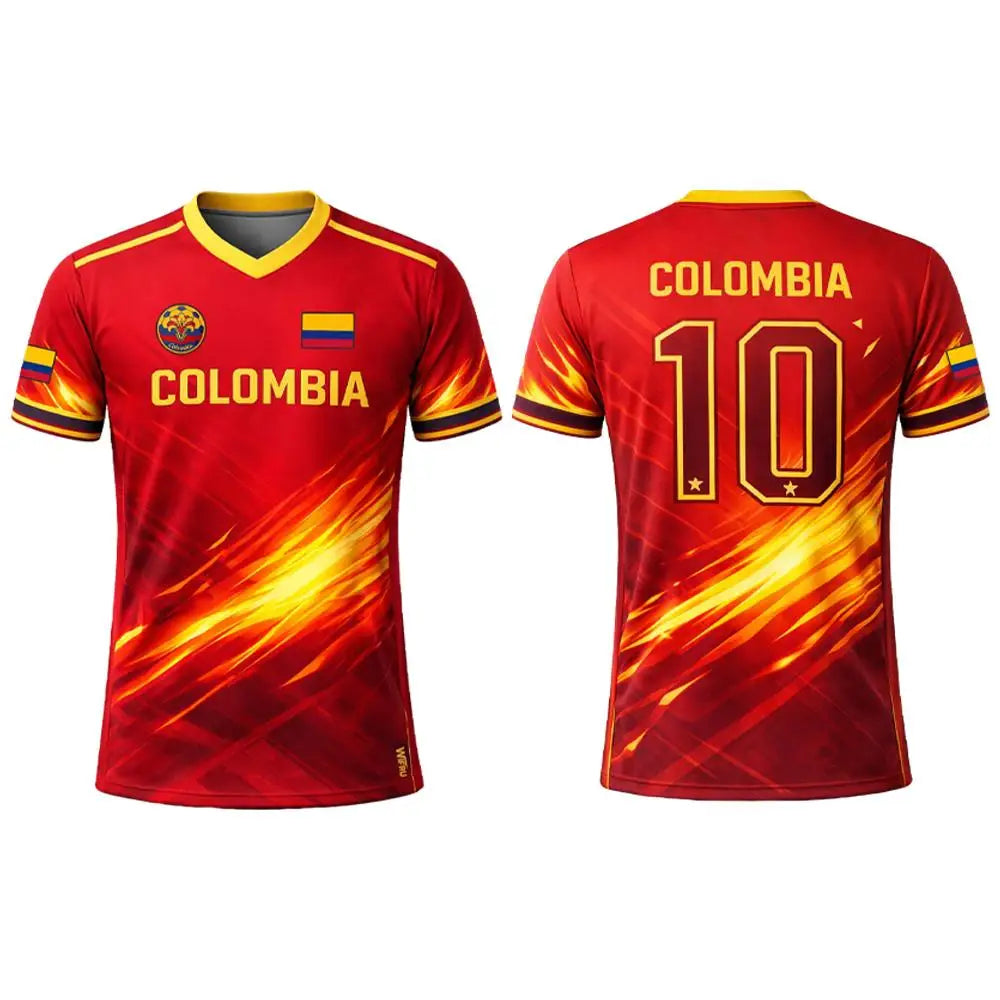 Colombia Flag 3D Printed Jersey Summer Outdoor Sports Breathable Short-sleeved Football Training Top Unisex Casual  Tee Moto