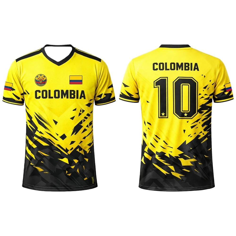 Colombia Flag 3D Printed Jersey Summer Outdoor Sports Breathable Short-sleeved Football Training Top Unisex Casual  Tee Moto