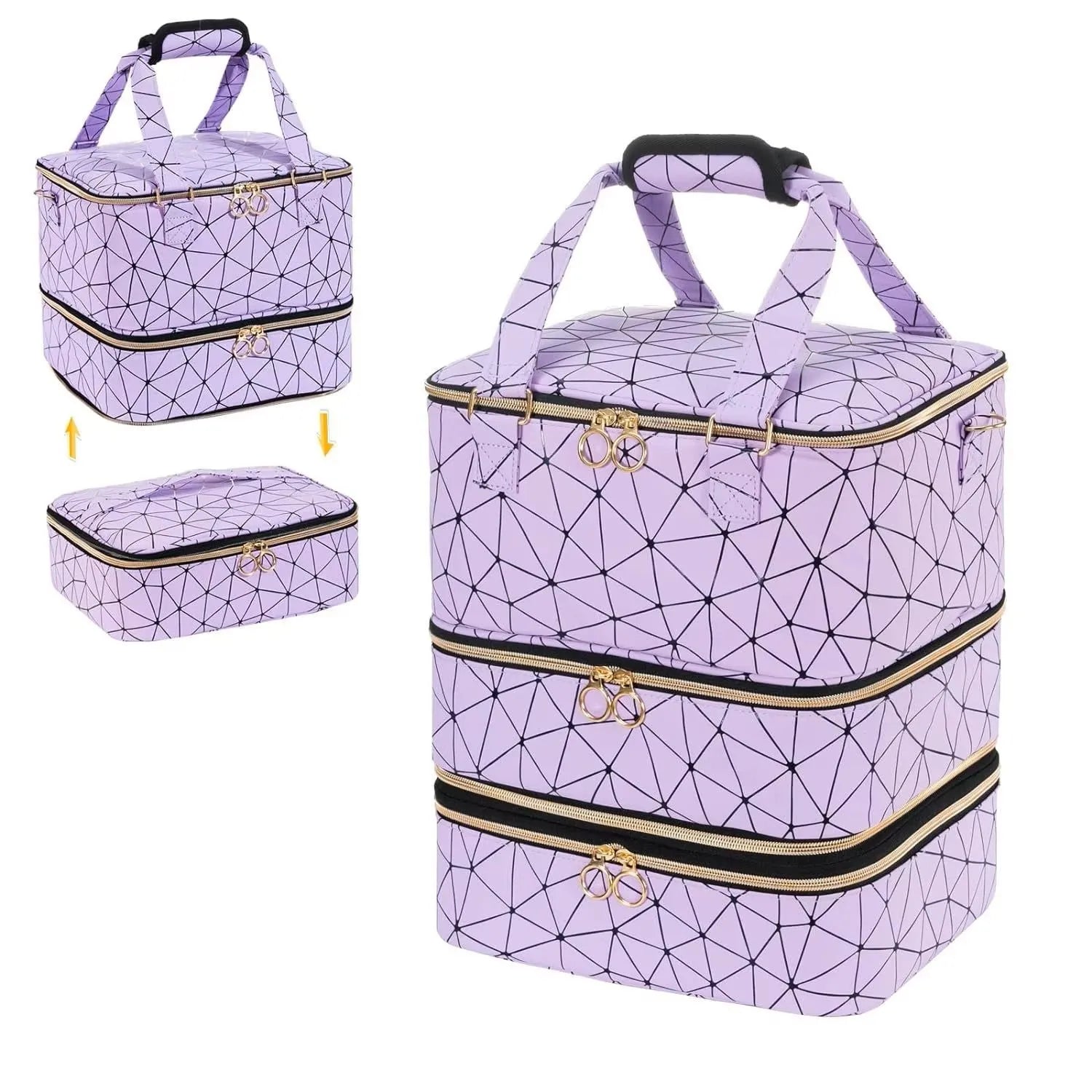 Nail Artist Bag Portable Nail Polish Storage Bag Manicure Kit Case With 2 Removable Cases Storage Bag Essential Oil Storage Box