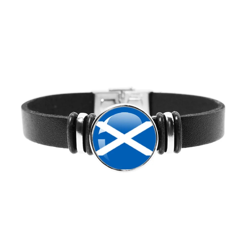 National Flag Bracelet Swiss Mexico Brazil Haiti Australia Germany Watch Strap Leather Bracelet Bangle Fashion Party Jewelry Gif