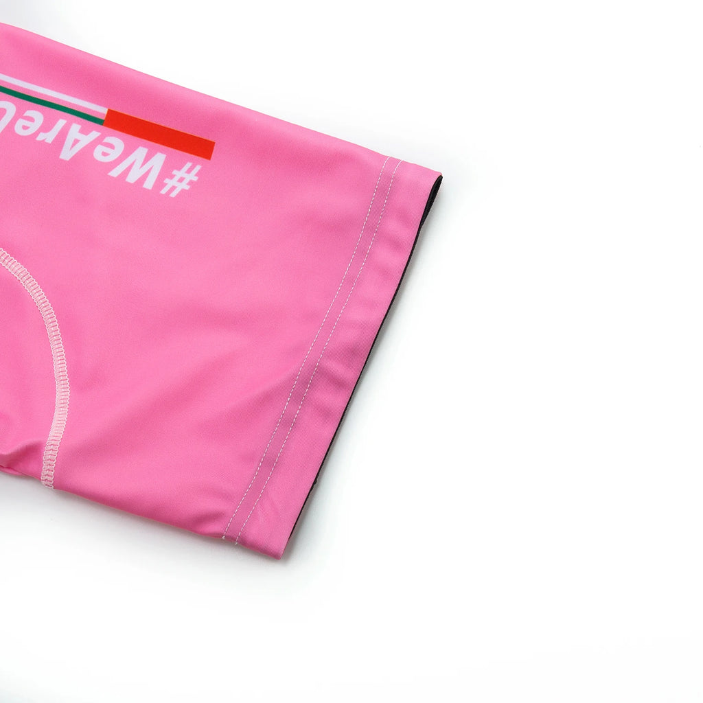 New 2025 PINK YELLOW Cycling Jersey UAE TEAM Bike Jersey Shorts Set Ropa Ciclismo Men Women Summer Pro Bicycle Maillot Clothing