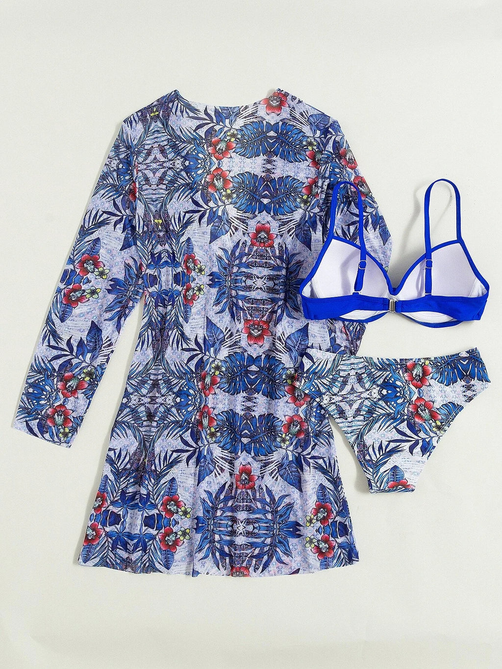 3 Pieces Push Up Bikinis 2026 Women With Kimono Beach Printed Swimsuit Sexy Swimwear Female Bathers Bathing Swimming Swim Suit