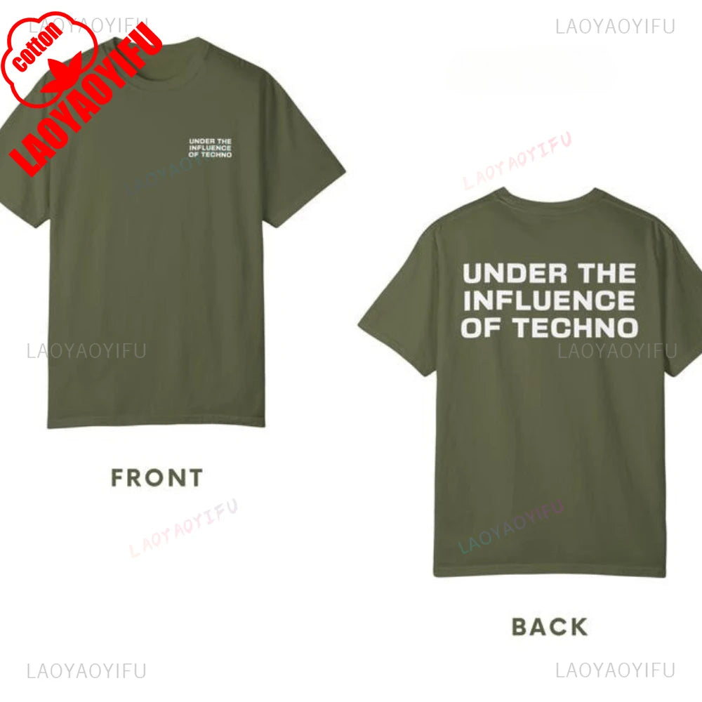 Under The Influence of Techno Rave Festival Music Party Outfit Graphic T Shirts Woman  Man Summer Music Festival Celebration