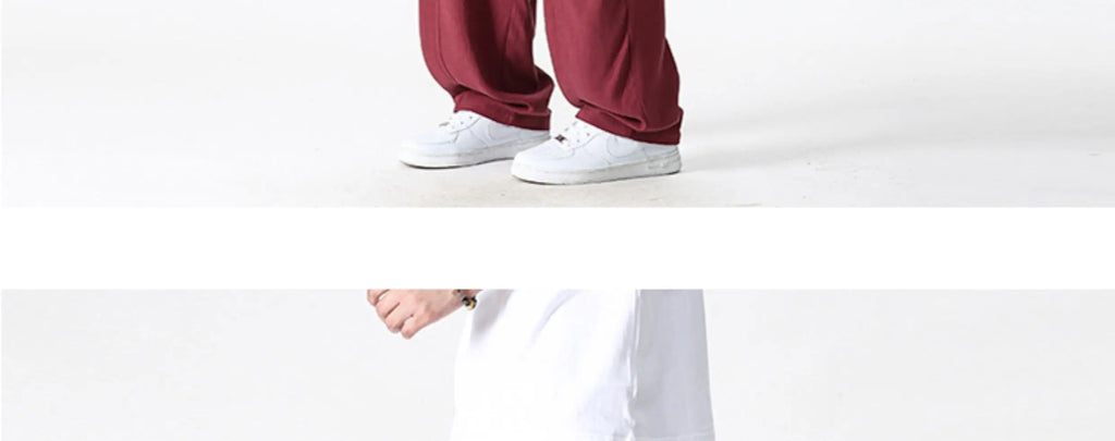 Summer Wide Leg Pants Men's Cotton Linen Harun Loose Pants Men Casual Elastic Waist Circumference Lantern Trousers Plus Size 5XL