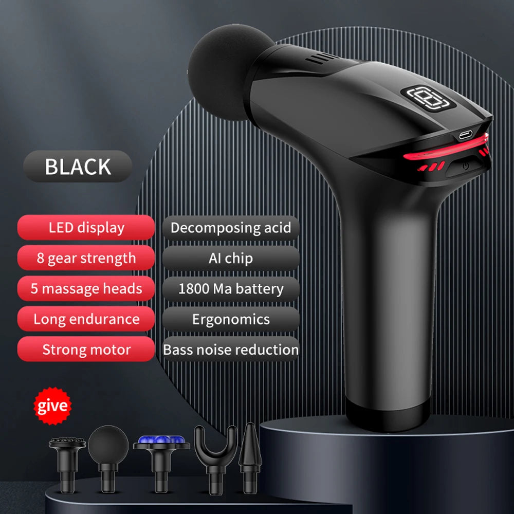 Portable Massage Gun Percussion Pistol Massager Professional Deep Muscle Massager For Body Neck Back Relaxation Fitness Slimming