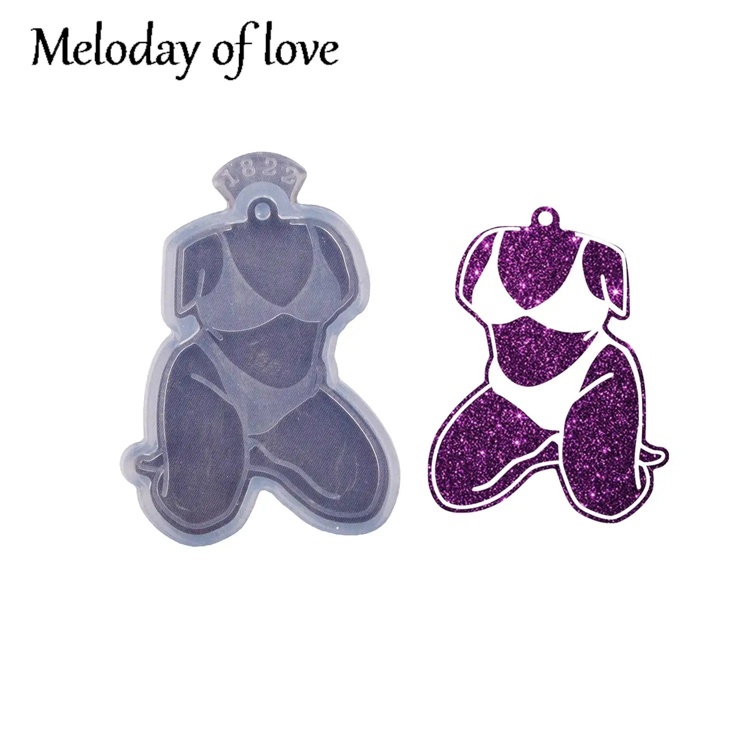 Glossy Girl Bikini Epoxy Silicone Resin Keychain Molds, Chocolate Fondant Sugarcraft Sugar Craft Swimsuit Molds DIY Cake DY1837