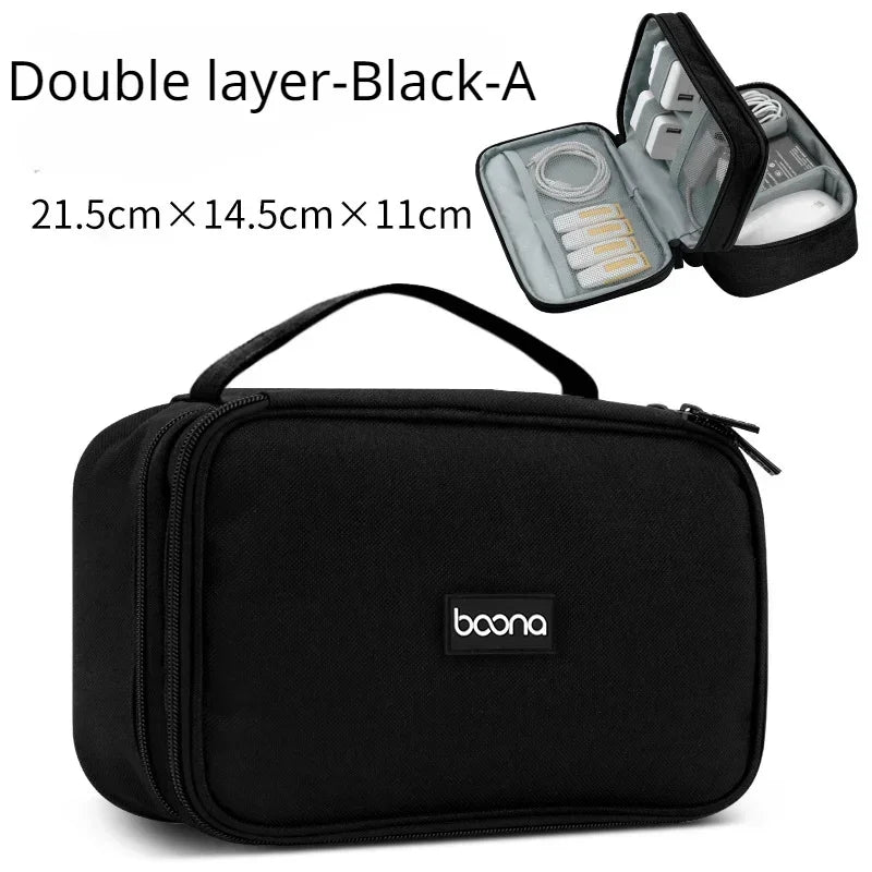 Large Capacity Travel USB Gadget Cable Bag Headphone Storage Box Data Cable Storage Bag Hard Disk Charger Power Bank Organizer