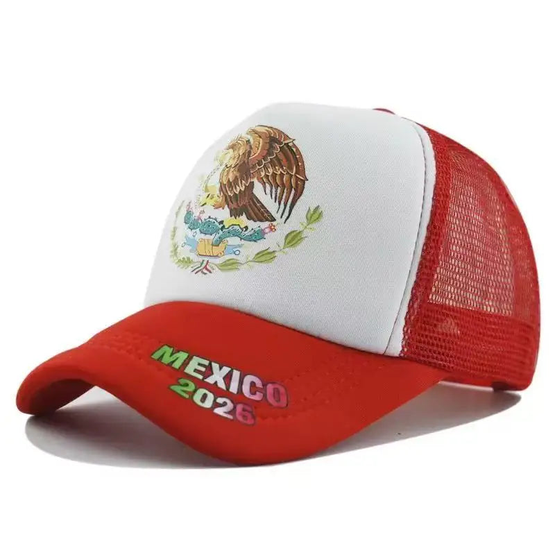 USA Canada Mexico Flag Printed Baseball Cap, Football Soccer Sports Fans Mesh Cap Snapback, Outdoor Sun Hat