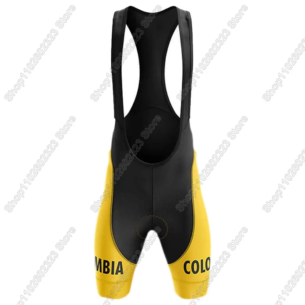 Colombia Team 2025 Cycling Jersey Set Summer Bicycle Clothing Road Bike Shirts Suit Bicycle Bib Shorts MTB Ropa Maillot
