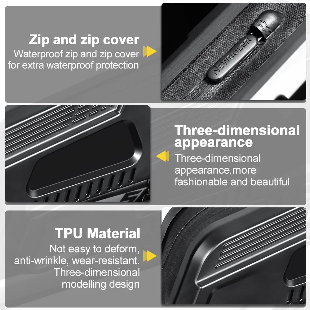 NEWBOLER Bicycle Bag Rainproof Cycling Top Front Tube Frame Bag Large Capacity MTB Road Bicycle Pannier Black Bike Accessories