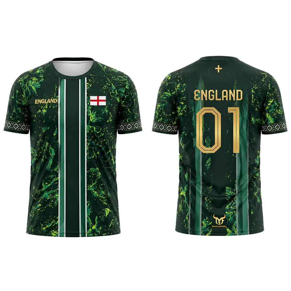 New England Flag Print Football Jersey Summer Casual Breathable Short Sleeve Tops Men's Stadium Sports Training Football T-shirt