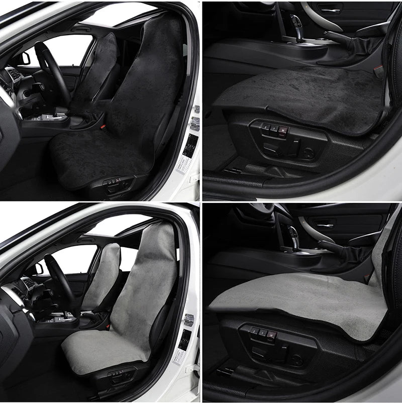 AUTOYOUTH Towel Car Seat Cover for Athletes Fitness Gym Running Beach Swimming Outdoor Water Sports Machine Washable - Black