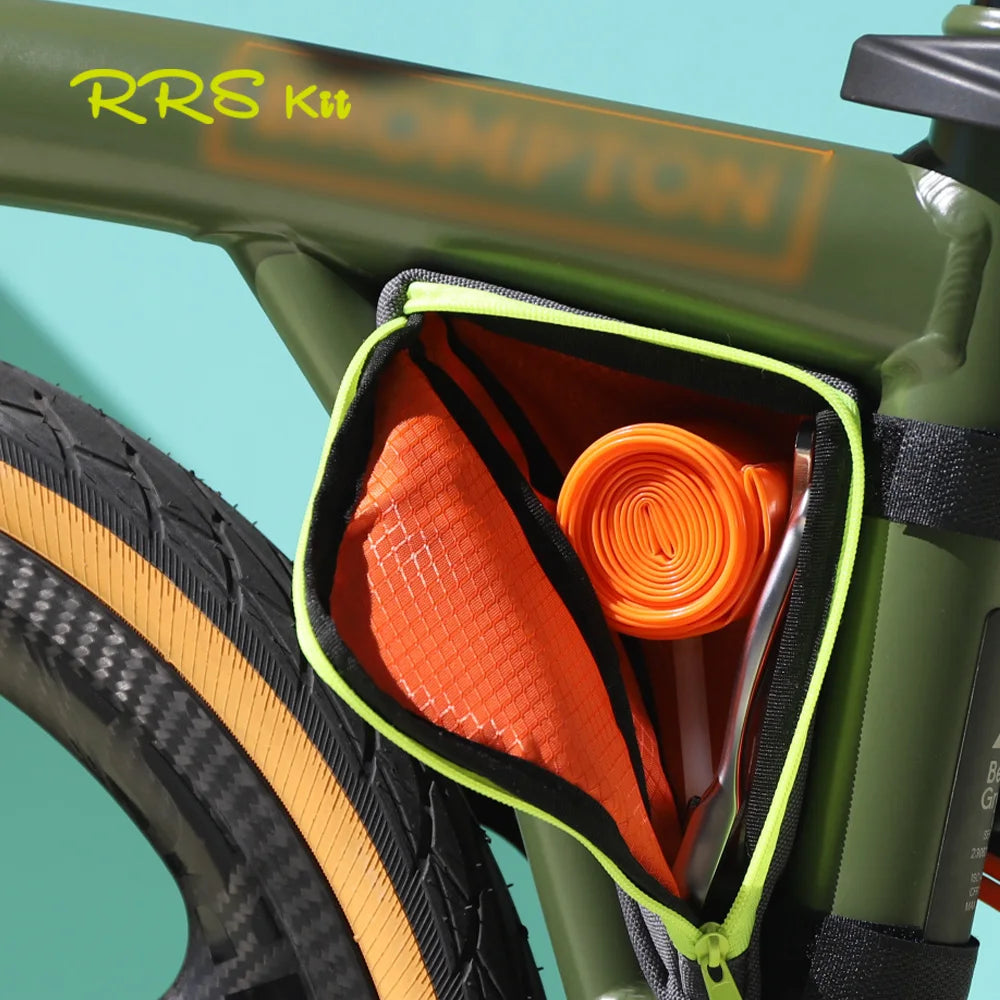 Rrskit Bicycle Triangle Bilateral Storage Bag Suitable For Brompton Bike Lightweight Triangle Multi Directional Storage Kit
