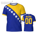 Custom Name Number Bosnia And Herzegovina Flag Emblem 3D T-shirts For Men Women Tees team Soccer Football Fans Gift